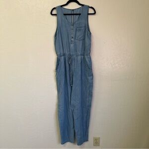Tencel Open Back Drawstring Waist Jumpsuit‎ Sz L? Missing Tag GUC